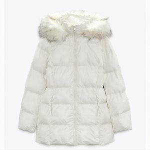 White zara winter coat